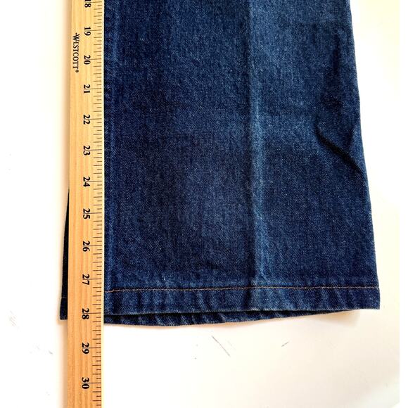 VTG Levis 517 Jeans Mens 37x28 Dark Wash Blue Denim Orange Tag 80s - Picture 5 of 9
